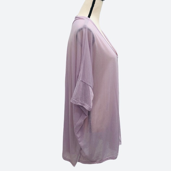 PIPER & SPARROW MAUVE/PINK V NECK OVERSIZED SHIRT - Picture 5 of 10